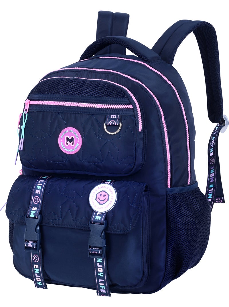 Zaino scolastico bambina Marshmallow Pixelly 2 scomparti blu notte Blu marino - Kiabi