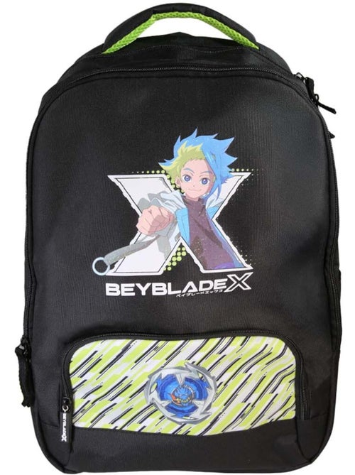 Zaino scolastico bambino Beyblade X 38 cm nero e verde 2 scomparti - Kiabi
