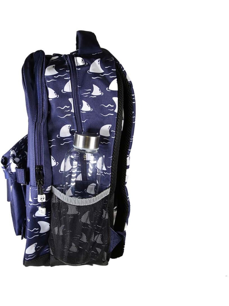 Zaino scolastico bambino POL FOX SHARK reversibile 2 scomparti blu navy motivo squalo Multicolore - Kiabi