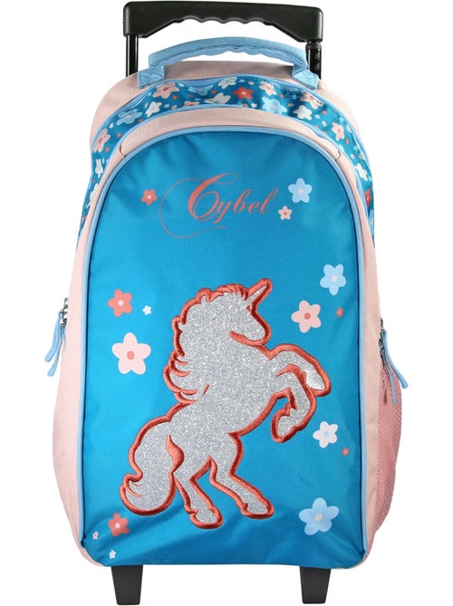 Zaino scolastico trolley bambina Cybel Unicorno blu e rosa 2 scomparti - Kiabi