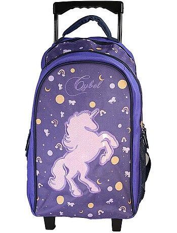 Zaino scolastico trolley bambina Cybel Unicorno viola 2 scomparti
