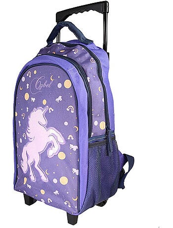 Zaino scolastico trolley bambina Cybel Unicorno viola 2 scomparti