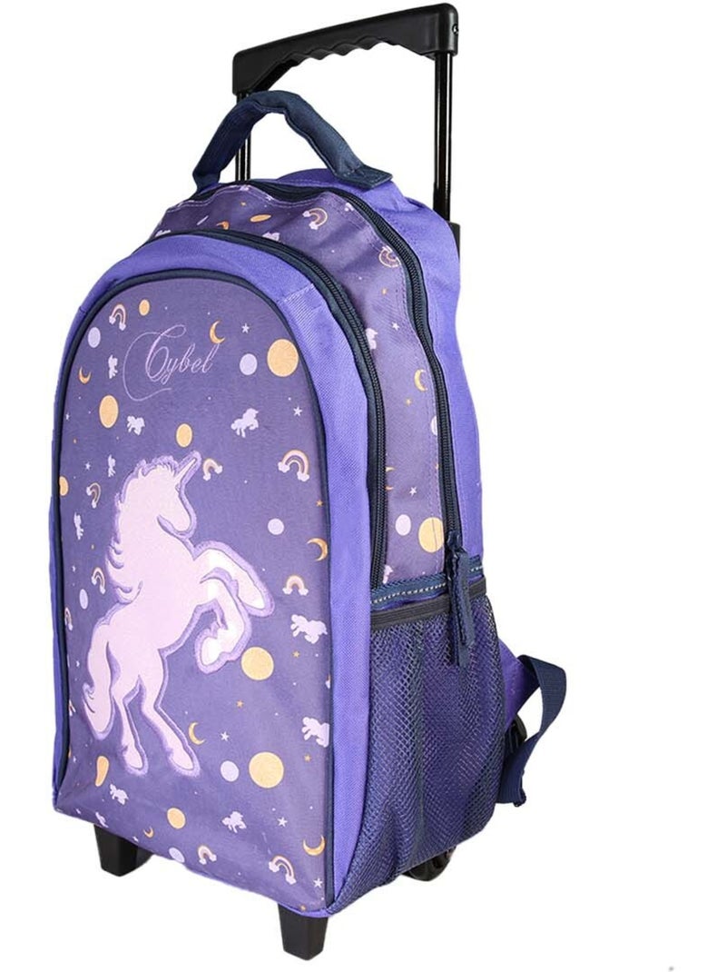 Zaino scolastico trolley bambina Cybel Unicorno viola 2 scomparti Blu marino - Kiabi