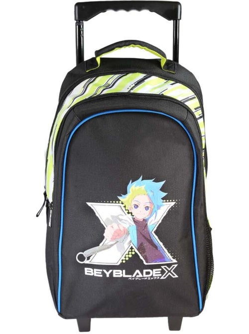 Zaino scolastico trolley bambino Beyblade X 38 cm nero e verde 2 scomparti - Kiabi Zaino scolastico trolley bambino Beyblade X 38 cm nero e verde 2 scomparti - Kiabi