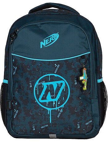 Zaino scuola 2 scomparti grande capacità NERF Splash blu