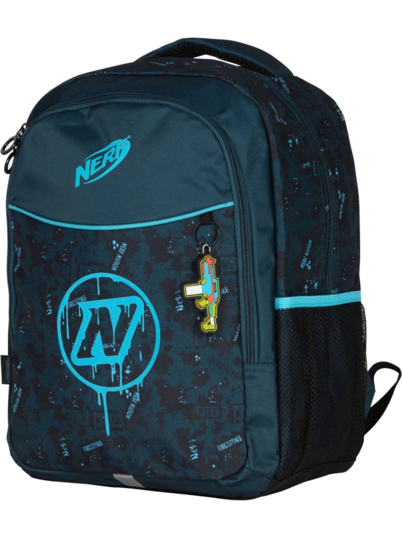 Zaino scuola 2 scomparti grande capacità NERF Splash blu Blu - Kiabi