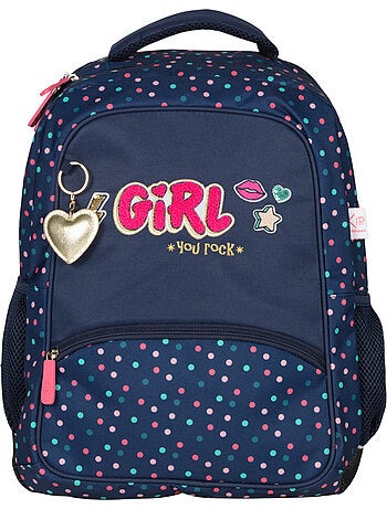 Zaino scuola 2 scomparti KIP Girl You Rock blu navy