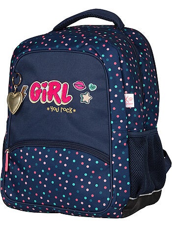 Zaino scuola 2 scomparti KIP Girl You Rock blu navy