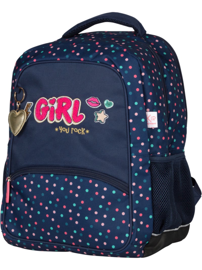 Zaino scuola 2 scomparti KIP Girl You Rock blu navy Blu marino - Kiabi