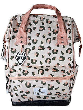 Zaino scuola bambina 1 scomparto POL FOX Crush rosa motivo leopardo