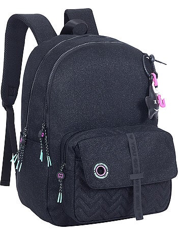 Zaino scuola bambina 2 scomparti MARSHMALLOW Nighty nero