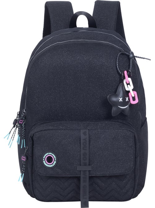 Zaino scuola bambina 2 scomparti MARSHMALLOW Nighty nero - Kiabi