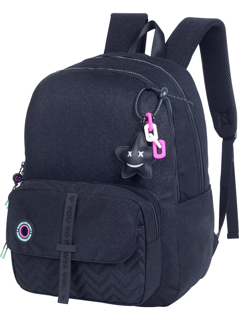 Zaino scuola bambina 2 scomparti MARSHMALLOW Nighty nero Nero - Kiabi