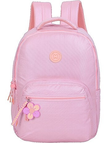Zaino scuola bambina 2 scomparti MARSHMALLOW Platinum rosa iridescente