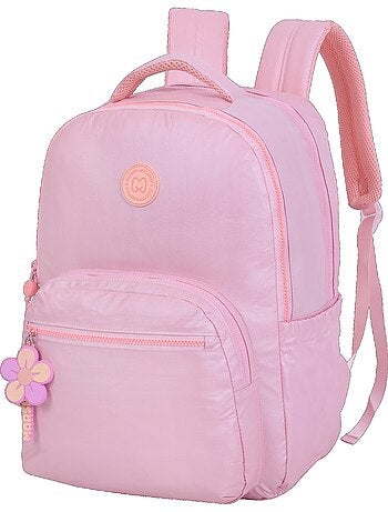 Zaino scuola bambina 2 scomparti MARSHMALLOW Platinum rosa iridescente