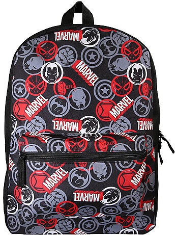 Zaino scuola bambino 1 scomparto MARVEL nero rosso