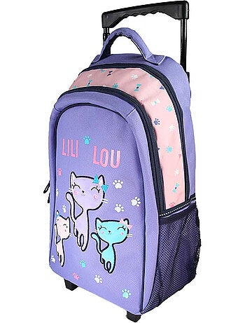 Zaino trolley bambina Lili Lou viola e rosa 2 scomparti