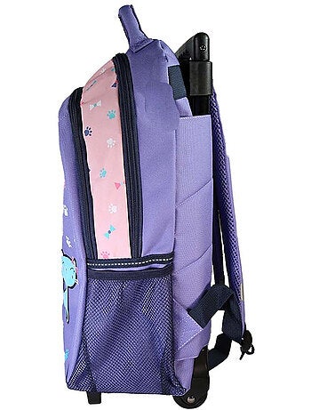 Zaino trolley bambina Lili Lou viola e rosa 2 scomparti