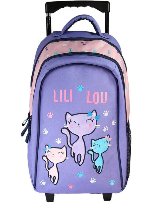 Zaino trolley bambina Lili Lou viola e rosa 2 scomparti - Kiabi