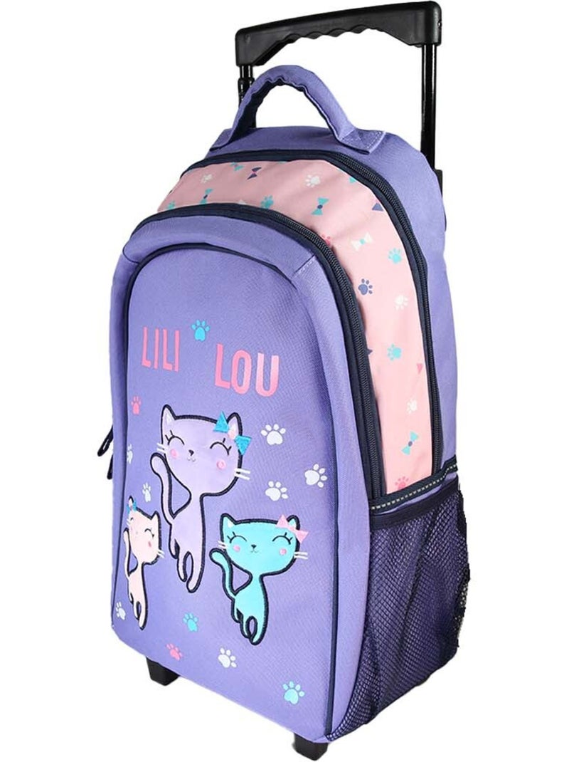 Zaino trolley bambina Lili Lou viola e rosa 2 scomparti Multicolore - Kiabi