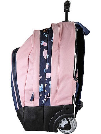 Zaino trolley bambina Phileas Cigno blu e rosa 2 scomparti