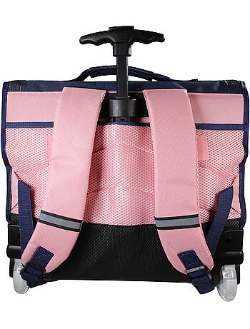 Zaino trolley da bambina Phileas Cigno da 41 cm – 2 scomparti – Blu e rosa