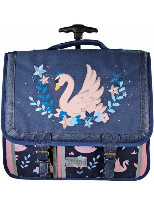Zaino trolley da bambina Phileas Cigno da 41 cm – 2 scomparti – Blu e rosa - Kiabi