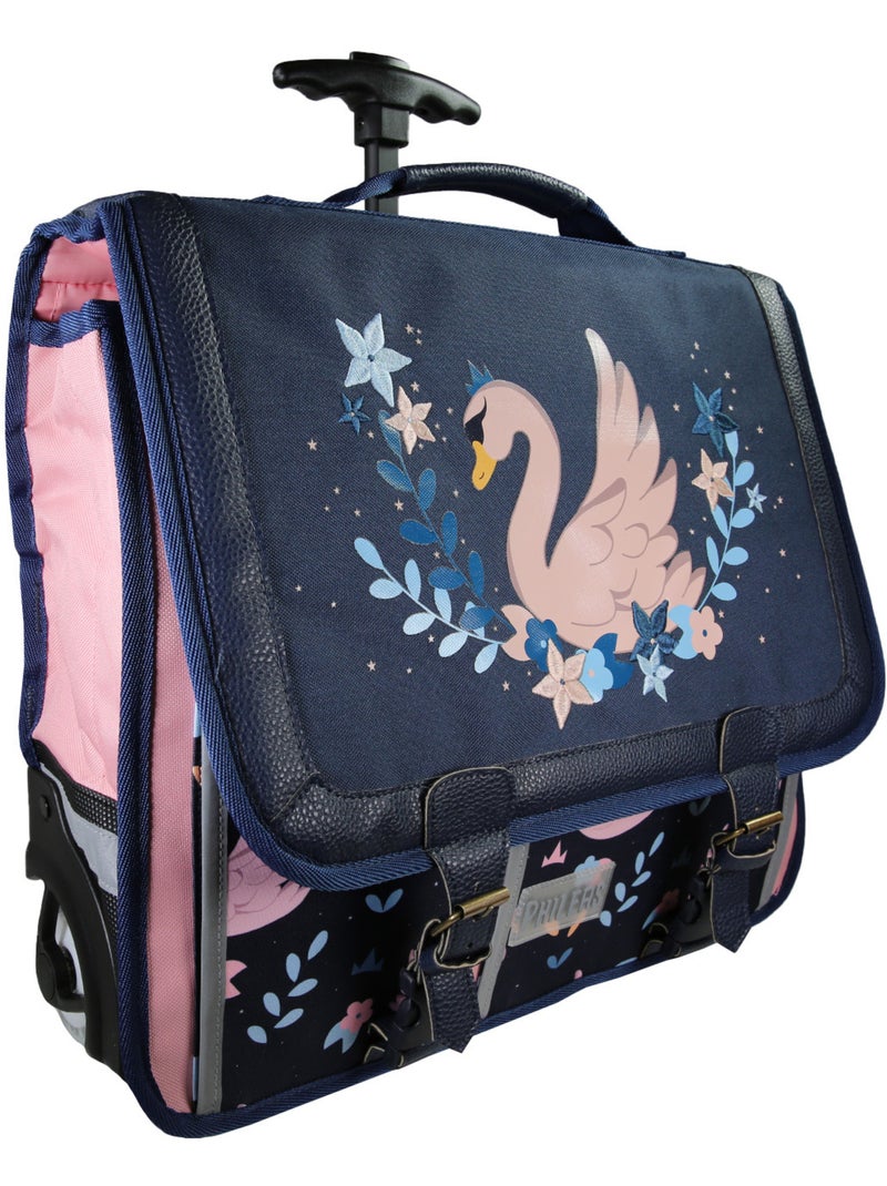 Zaino trolley da bambina Phileas Cigno da 41 cm – 2 scomparti – Blu e rosa Blu - Kiabi
