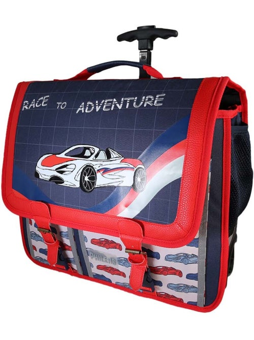 Zaino trolley da bambino Phileas Auto da 41 cm – 2 scomparti – Blu e rosso - Kiabi