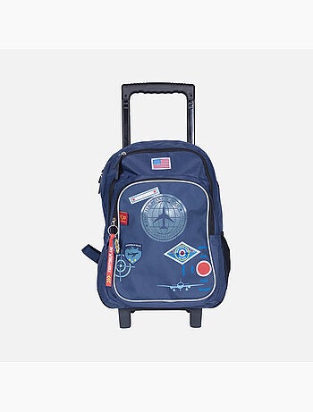 Zaino trolley scuola 2 scomparti KIP Aviator blu