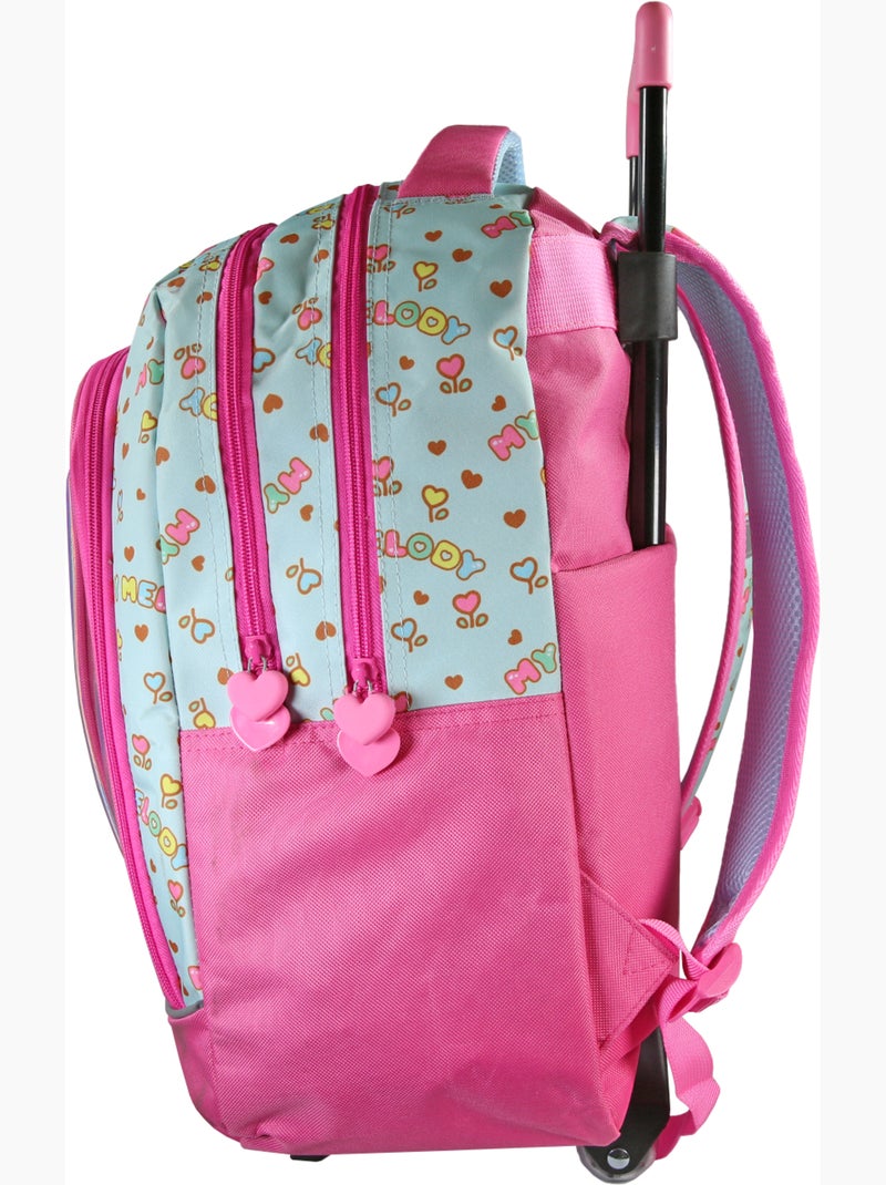Zaino trolley scuola 2 scomparti MY MELODY Birdy rosa effetto olografico Rosa - Kiabi