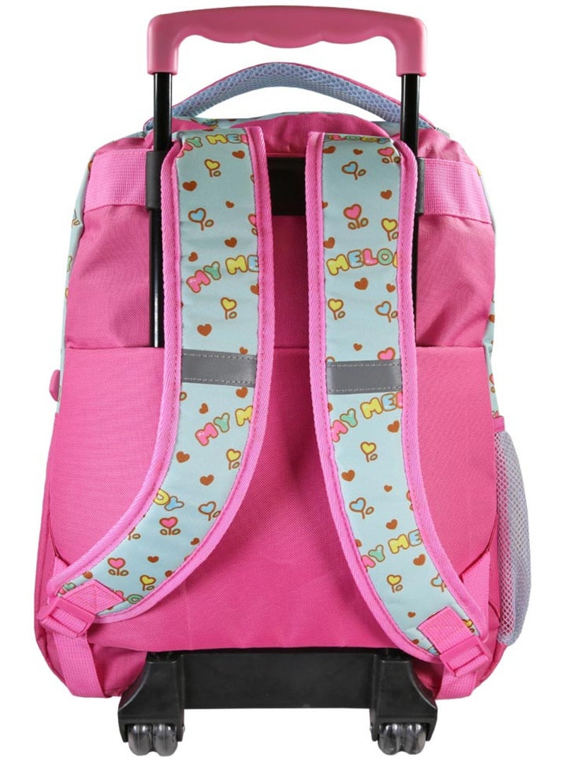 Zaino trolley scuola 2 scomparti MY MELODY Birdy rosa effetto olografico Rosa - Kiabi