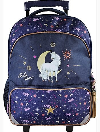 Zaino trolley scuola bambina 2 scomparti BELLA SARA blu notte