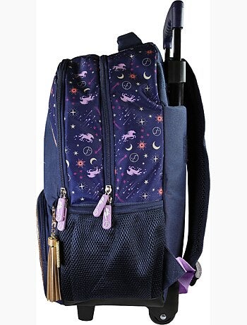 Zaino trolley scuola bambina 2 scomparti BELLA SARA blu notte