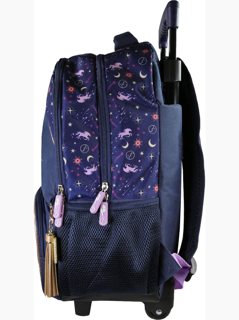 Zaino trolley scuola bambina 2 scomparti BELLA SARA blu notte Blu notte - Kiabi