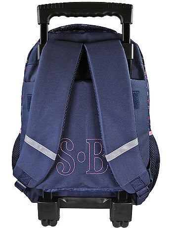 Zaino trolley scuola bambina STALLA BIANCA Cow Girl blu