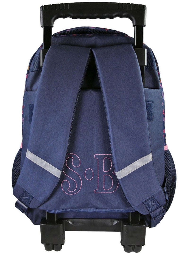 Zaino trolley scuola bambina STALLA BIANCA Cow Girl blu Blu - Kiabi