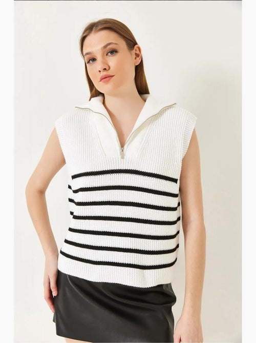 Zip-up selanik knit sweater vest lucci - Kiabi Zip-up selanik knit sweater vest lucci - Kiabi