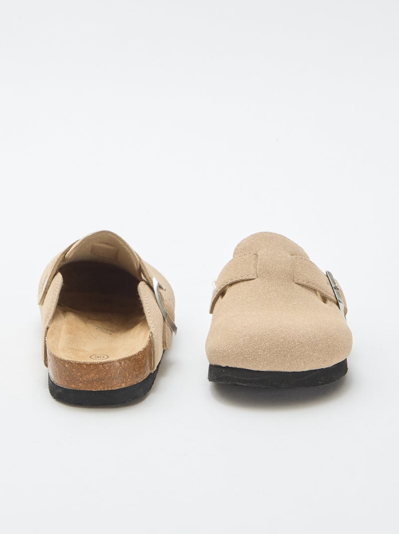 Zoccoli in scamosciato con fibbia Beige - Kiabi