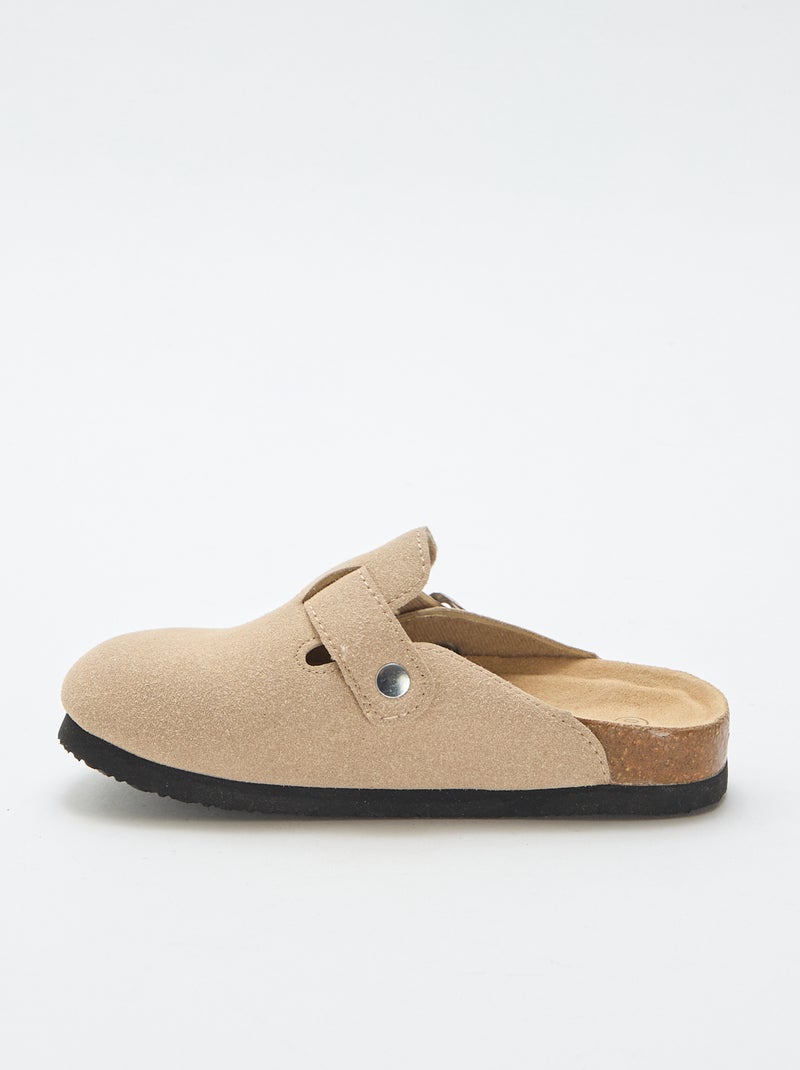 Zoccoli in scamosciato con fibbia Beige - Kiabi