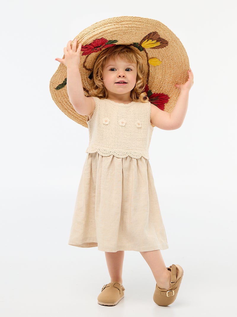 Zoccoli in simil suede con velcro Beige - Kiabi