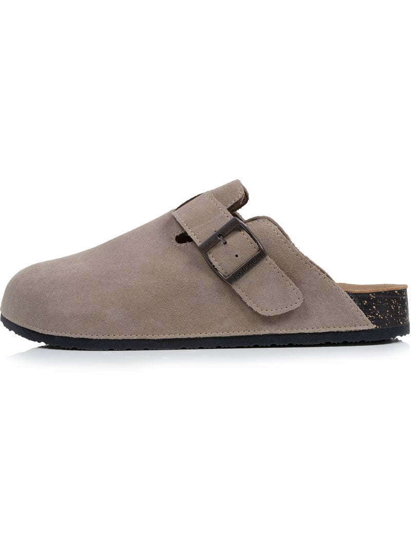 Zoccoli soletta in pelle extra-flessibile - inserto comfort sul tallone Tortora - Kiabi