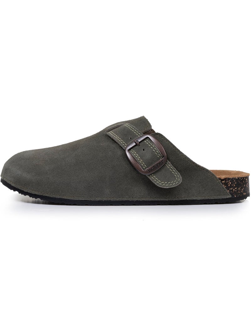Zoccoli soletta in pelle extra-flex - toppa comfort sul tallone isotoner Cachi - Kiabi