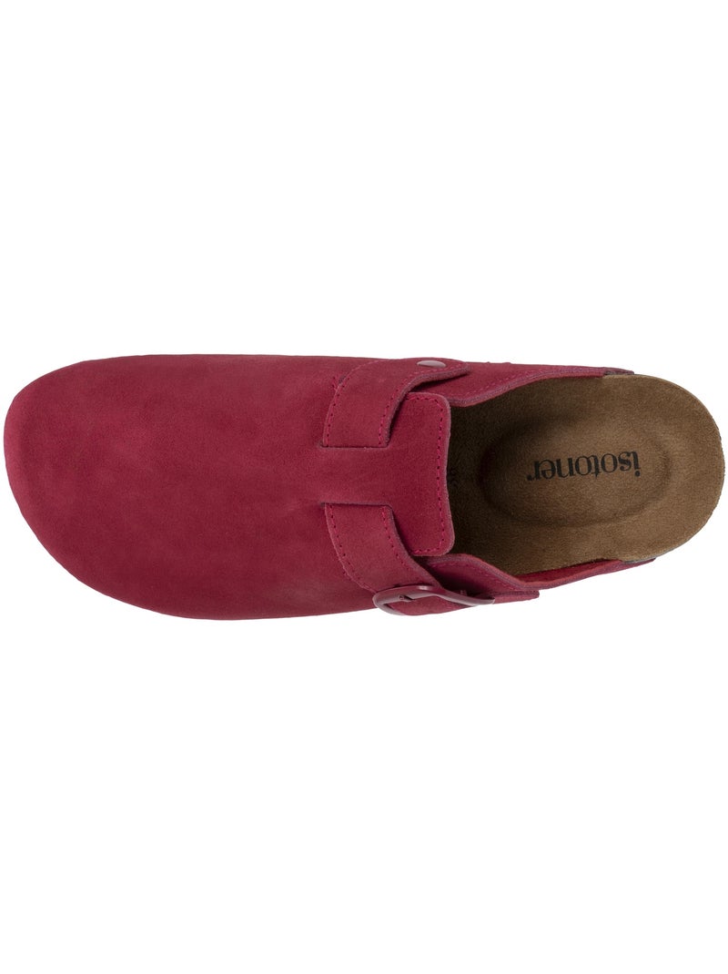 Zoccoli soletta in pelle extra-flex - toppa comfort sul tallone isotoner Rosa lampone - Kiabi