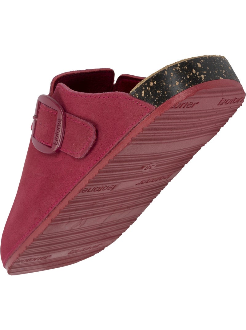 Zoccoli soletta in pelle extra-flex - toppa comfort sul tallone isotoner Rosa lampone - Kiabi