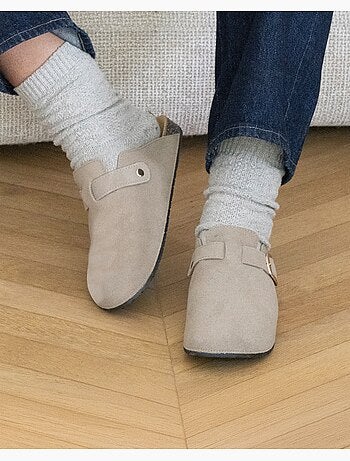 Zoccoli soletta in pelle extra-flex - toppa comfort sul tallone isotoner