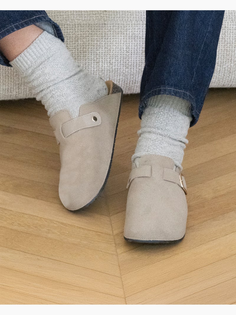Zoccoli soletta in pelle extra-flex - toppa comfort sul tallone isotoner Tortora - Kiabi