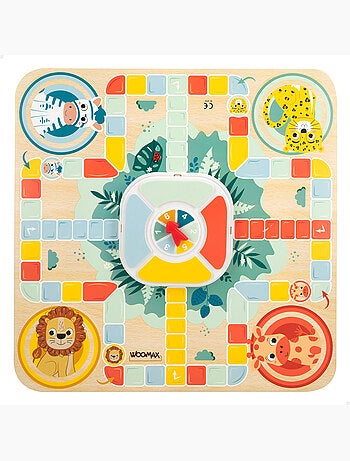 Zookabee Gioco Ludo e Oca in legno con animali della giungla WOOMAX