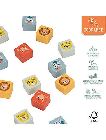 Zookabee Gioco Ludo e Oca in legno con animali della giungla WOOMAX