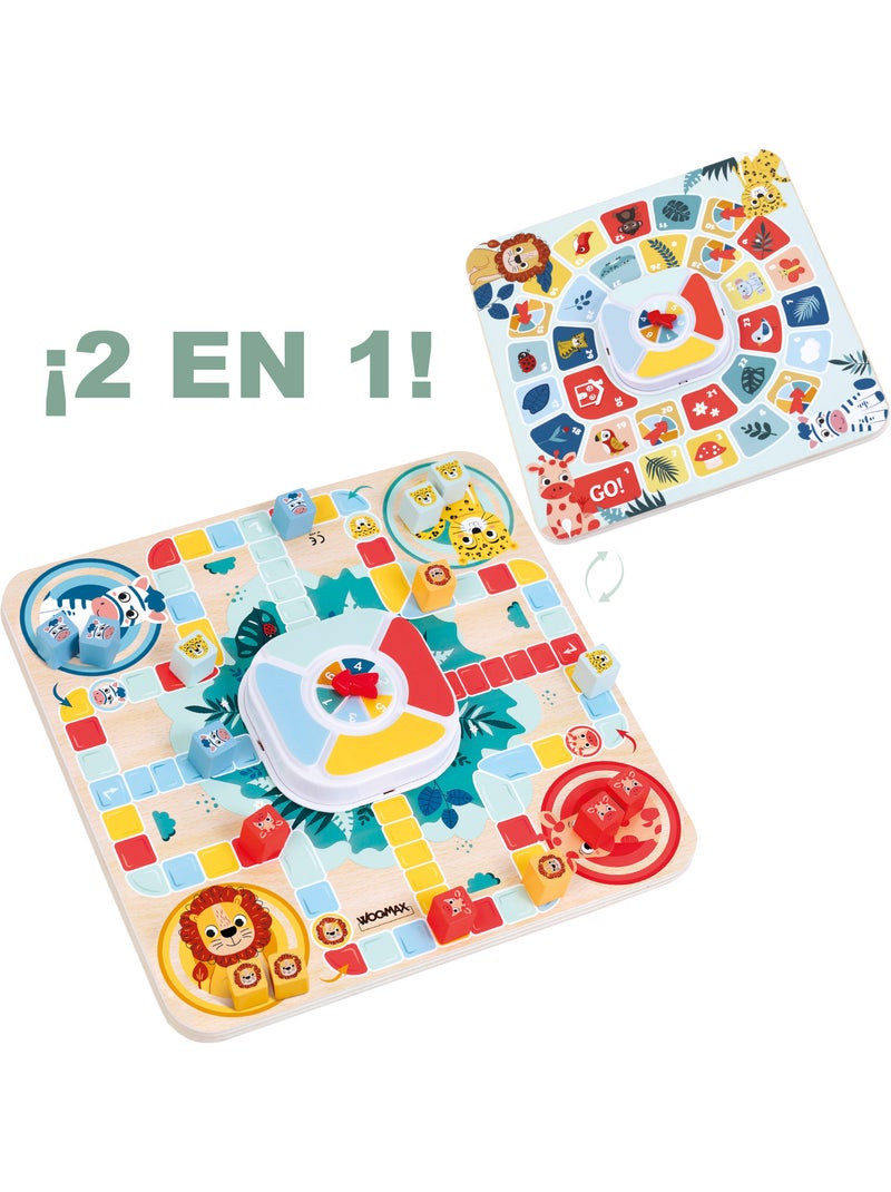 Zookabee Gioco Ludo e Oca in legno con animali della giungla WOOMAX N/D - Kiabi
